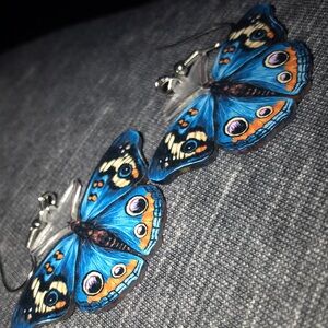 Blue Butterfly Dangle Earrings